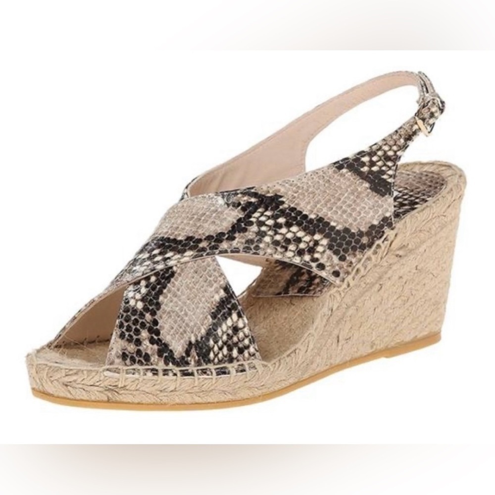 Diane Von Furstenberg Women’s Sylvie Leather Espadrille Wedge Sandals Size 8.5